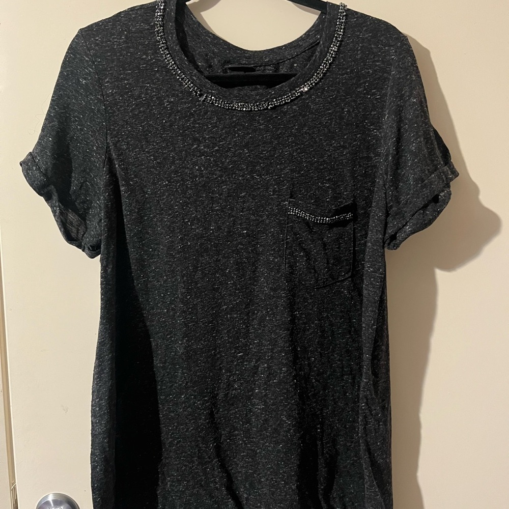 Elegant Black Short Sleeve Tee with Beaded Accents from TORRID